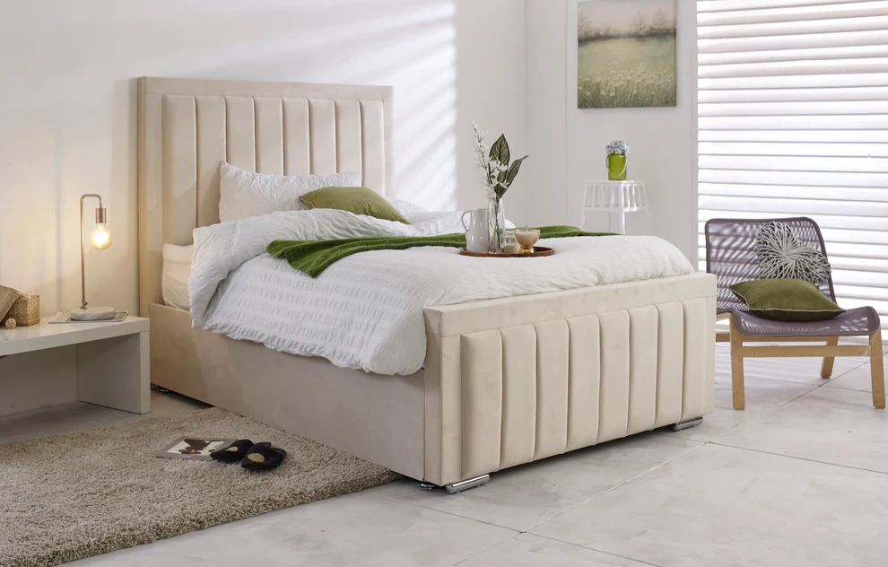 Hilton Panel Ottoman Bed UK - Side view of premium ottoman bed from Newcastle Beds UK